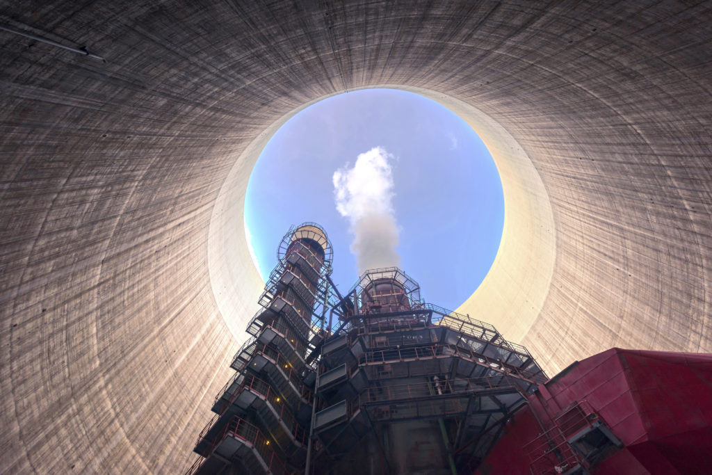 interior of cooling tower