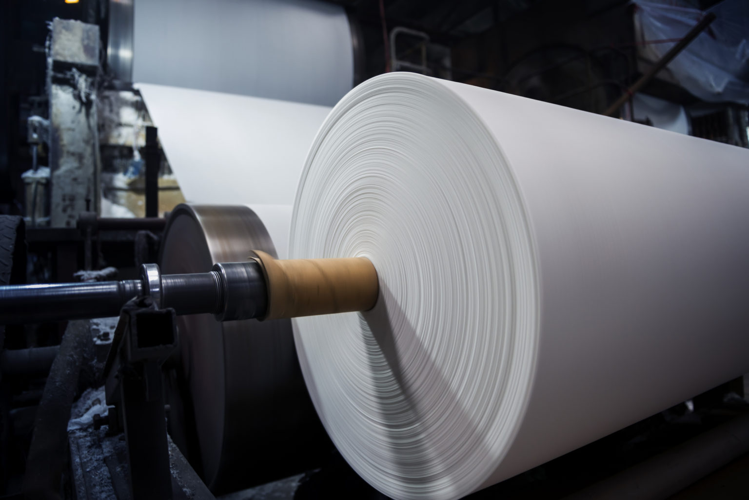 roll of paper on press