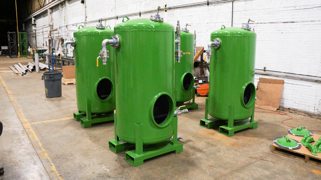light green fluid tanks
